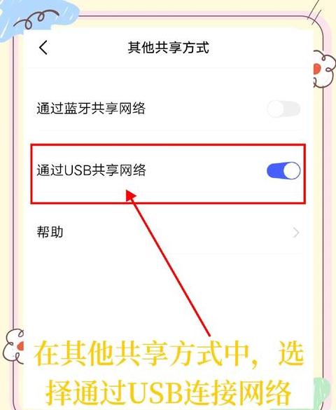 数据线共享网络给电脑